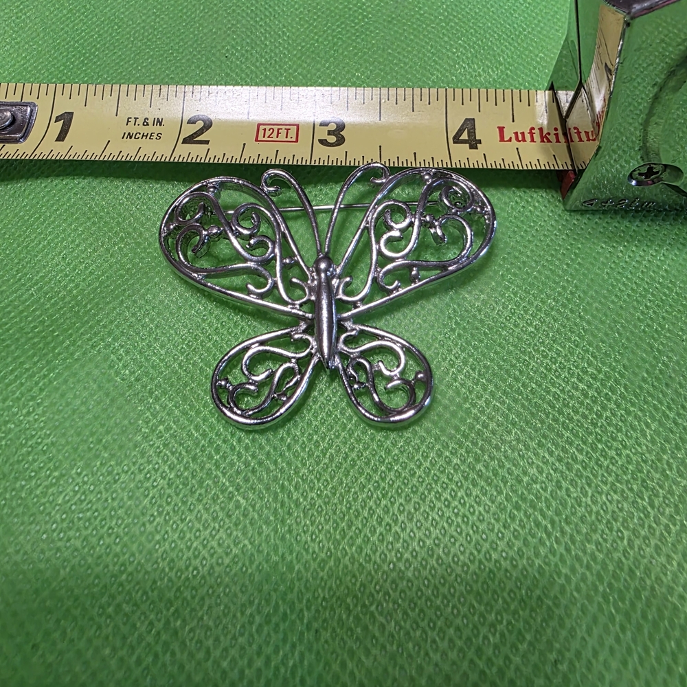 Silver Butterfly Brooch Set - Picture 5 of 7